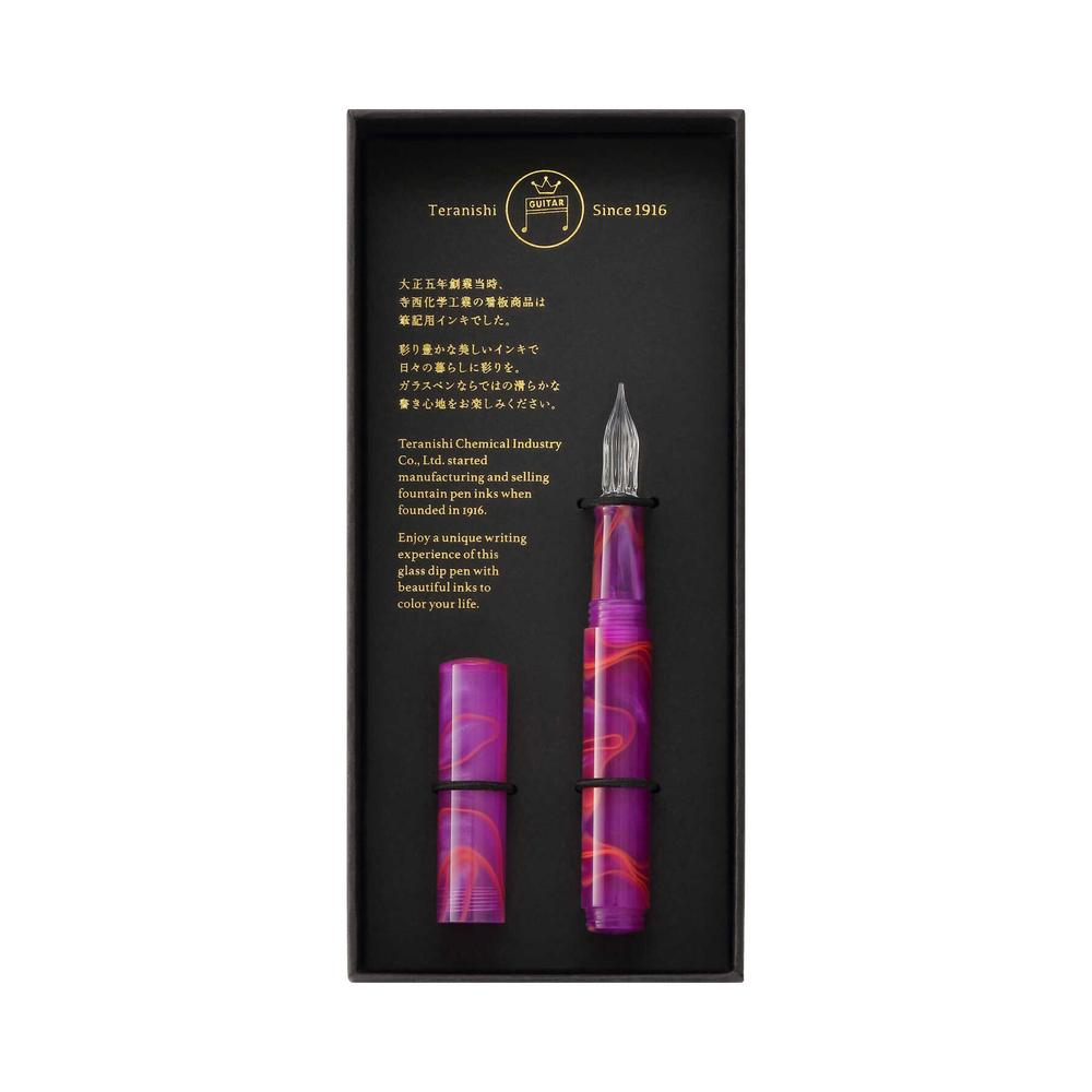 寺西化学工業 ギターガラスペンオーロラキャップ付 サンセットピンク 108mm