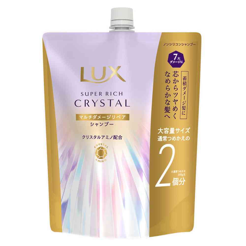 ユニリーバ ラックス スーパーリッチクリスタル マルチダメージリペア シャンプー つめかえ用 600g [9個セット]