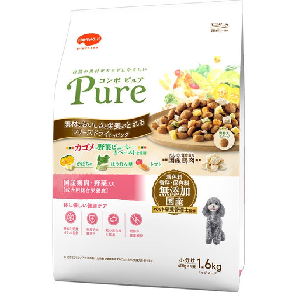 日本ペットフード コンボピュアドッグ 国産鶏肉野菜 1.6kg
