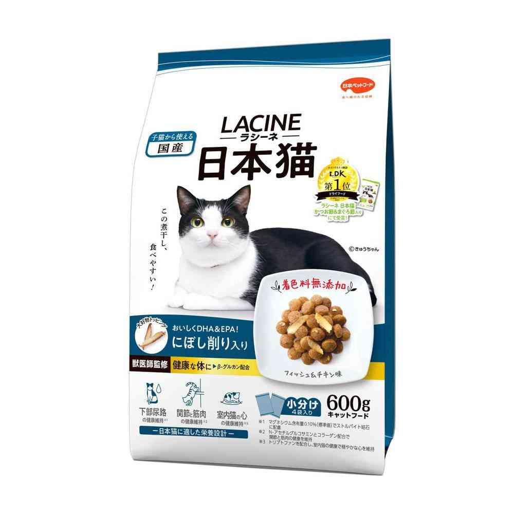 日本ペットフード ラシーネ 日本猫 にぼし削り入り 600g