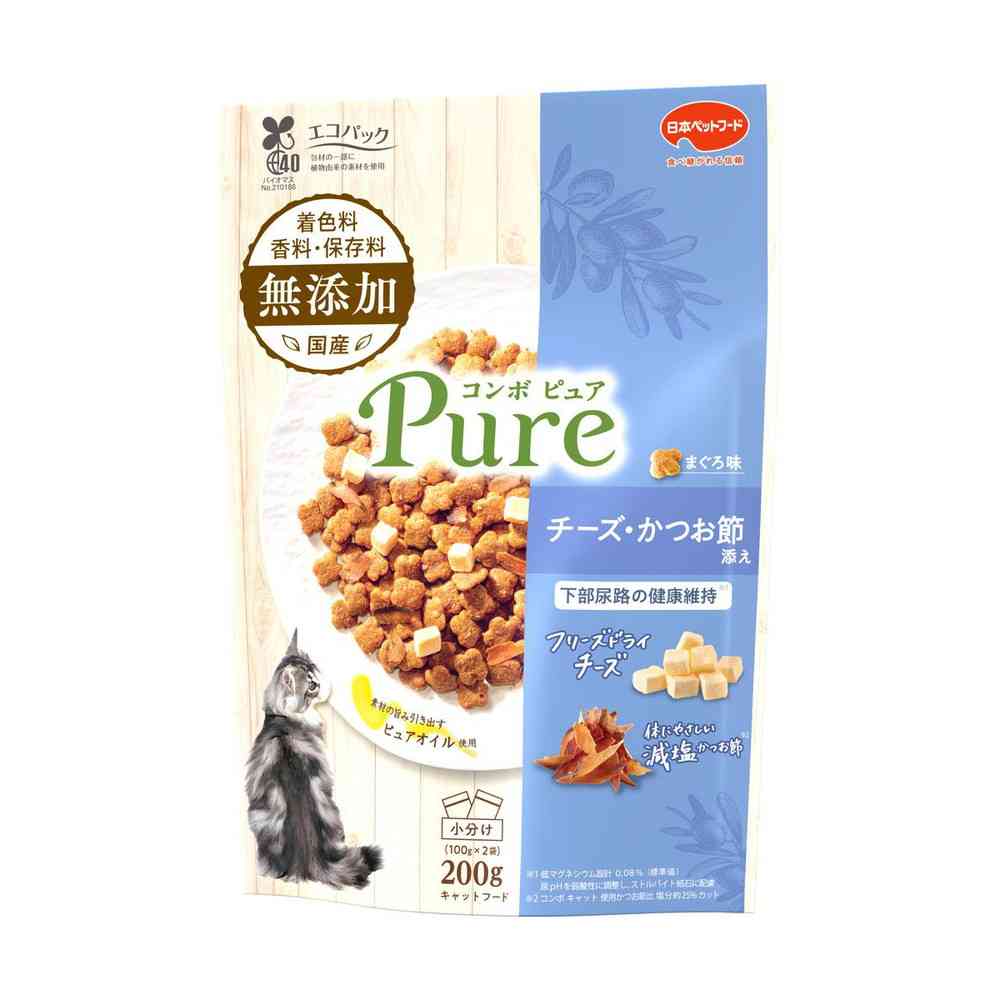 日本ペットフード コンボピュア キャット まぐろ味 チーズ・かつお節添え 100g×2袋