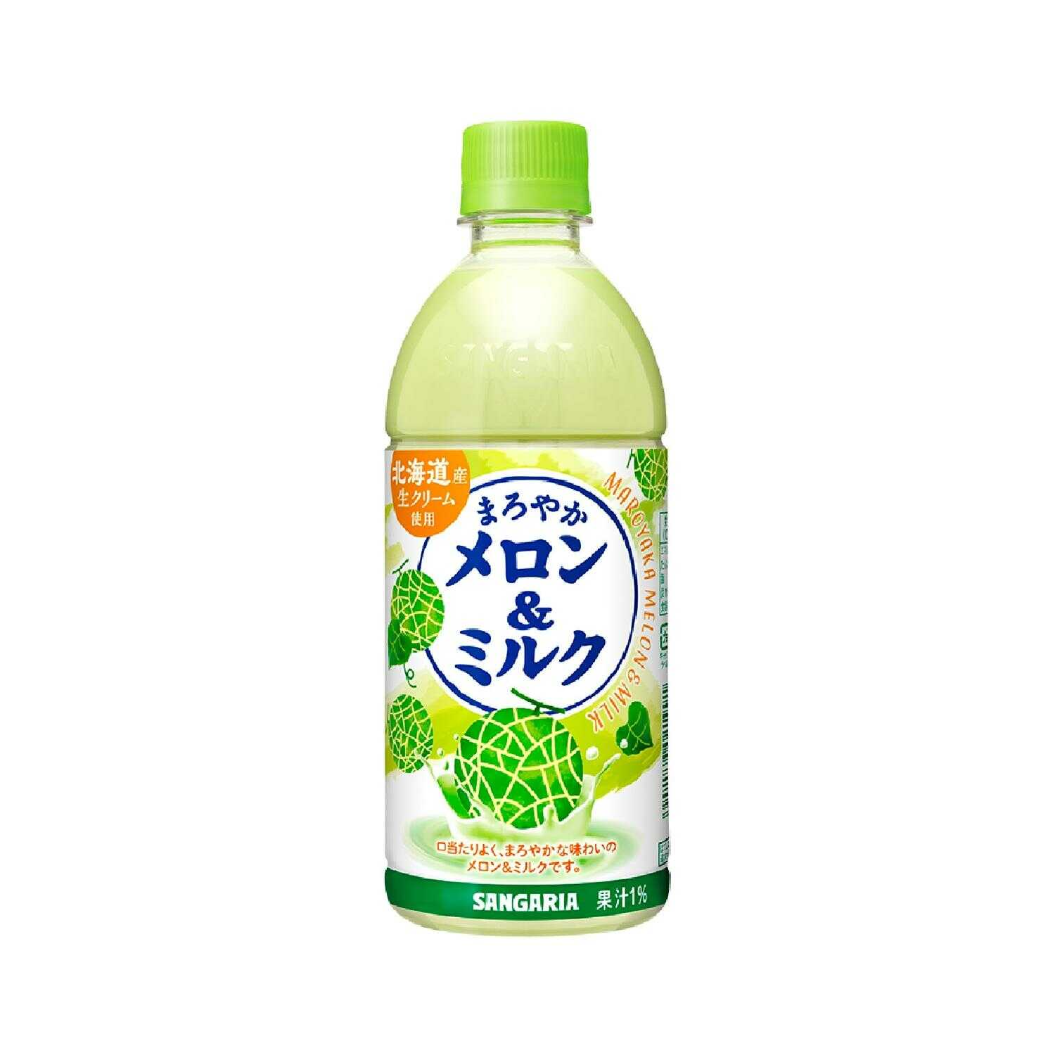 ◆サンガリア まろやかメロン&ミルク 500ml   [24個セット]