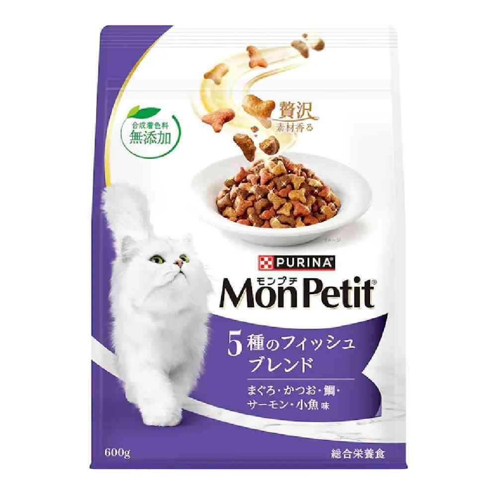 モンプチドライバッグ 5種のフィッシュブレンド 600g