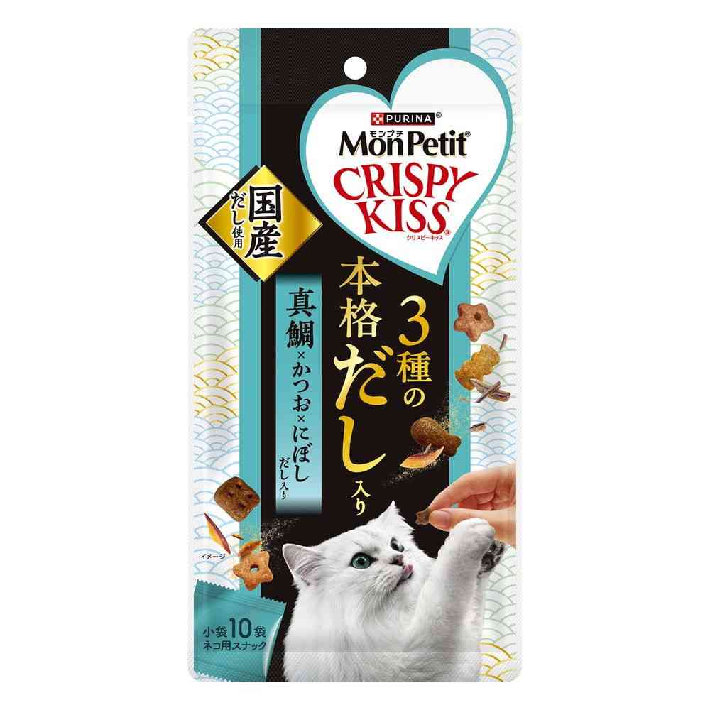 ネスレ日本 モンプチ クリスピーキッス 3種の本格だし入り 真鯛×かつお×にぼしだし入り 30g   [30個セット]
