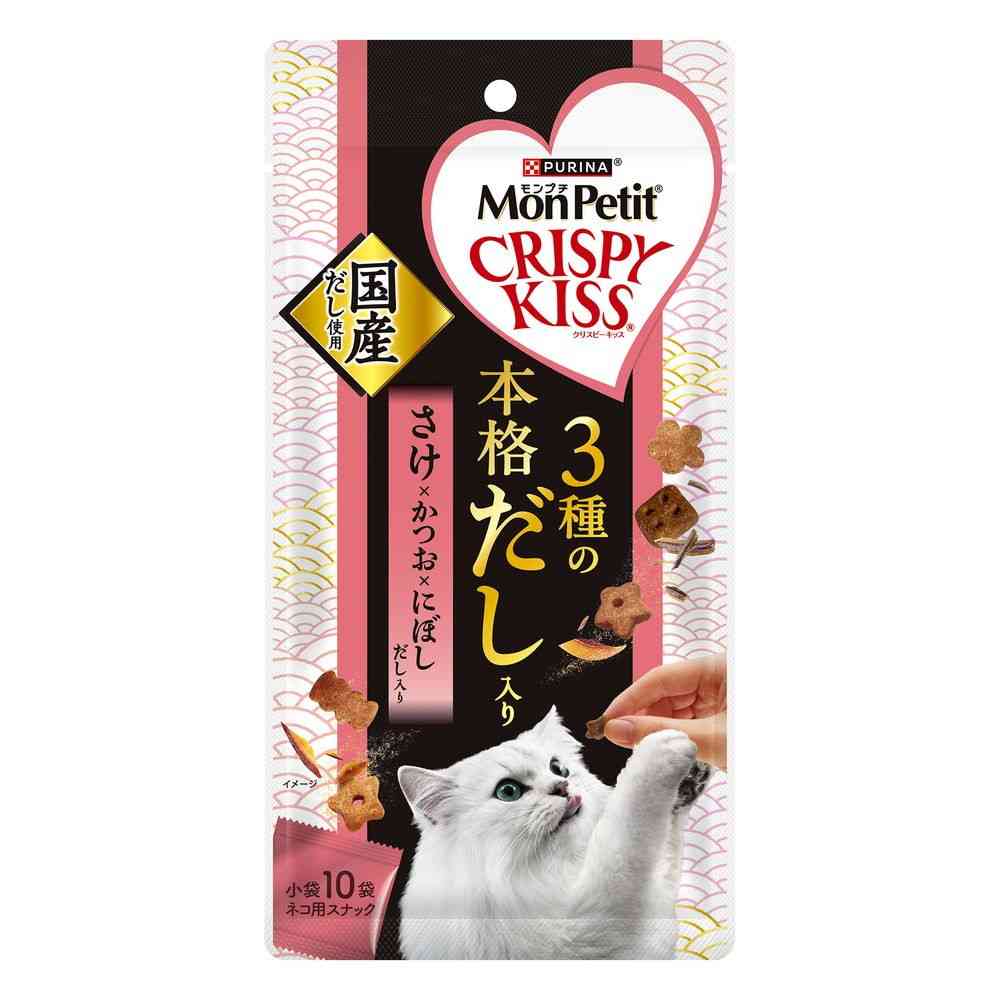 ネスレ日本 モンプチ クリスピーキッス 3種の本格だし入り さけ×かつお×にぼしだし入り 30g   [30個セット]
