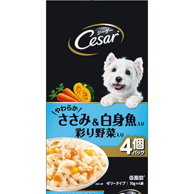 CPM14 シーザー やわらかささみ＆白身魚入り 彩り野菜入り 70g×4袋