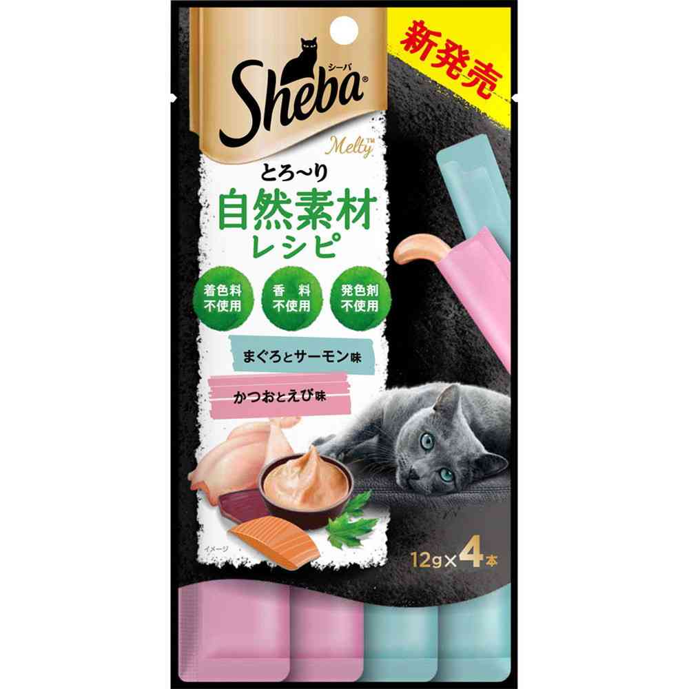 マースジャパンリミテッド シーバ とろ～り メルティ 自然素材レシピ まぐろ味とかつお味セレクション 12g×4本