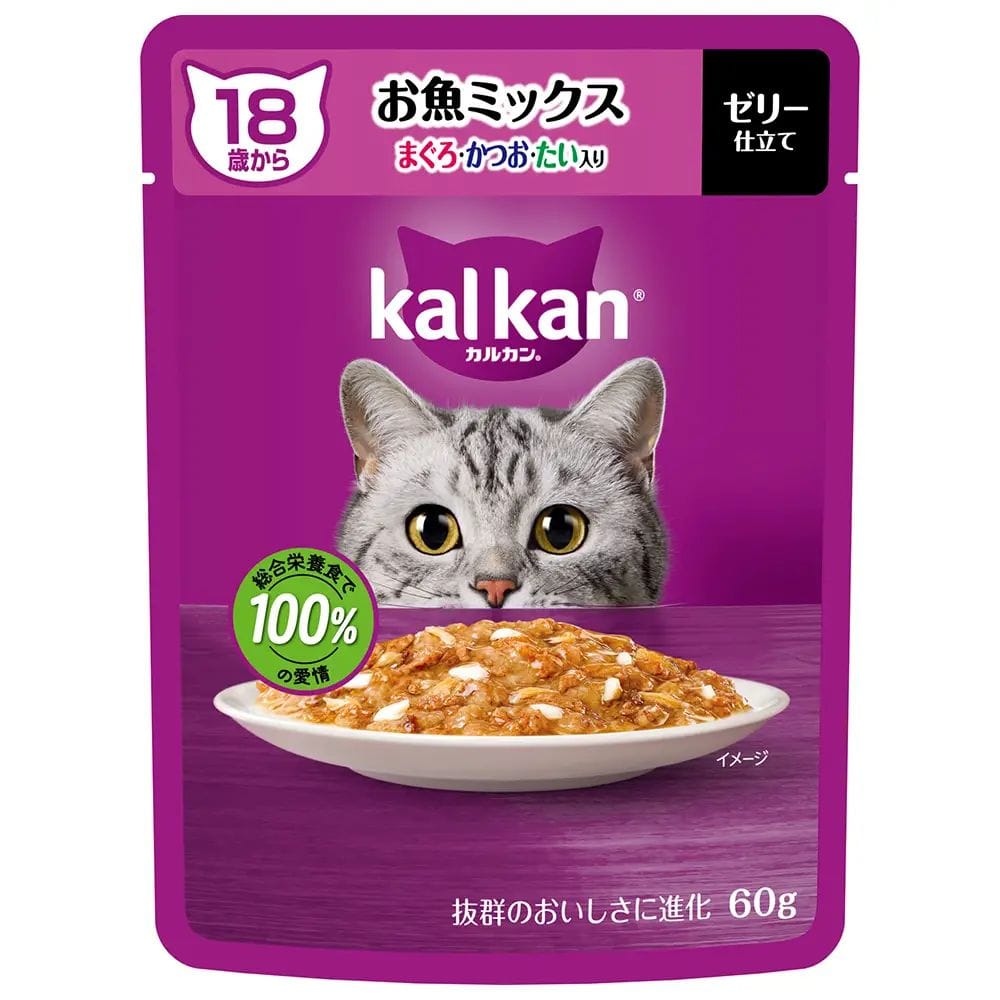 マース カルカンパウチ 18歳から魚ミックスまぐろかつおたい 60g