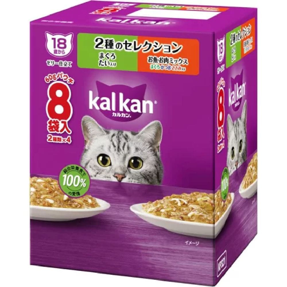 マース カルカンパウチ18歳から2種のセレクション 鮪鯛魚肉鮪かつおささみ 60g×8