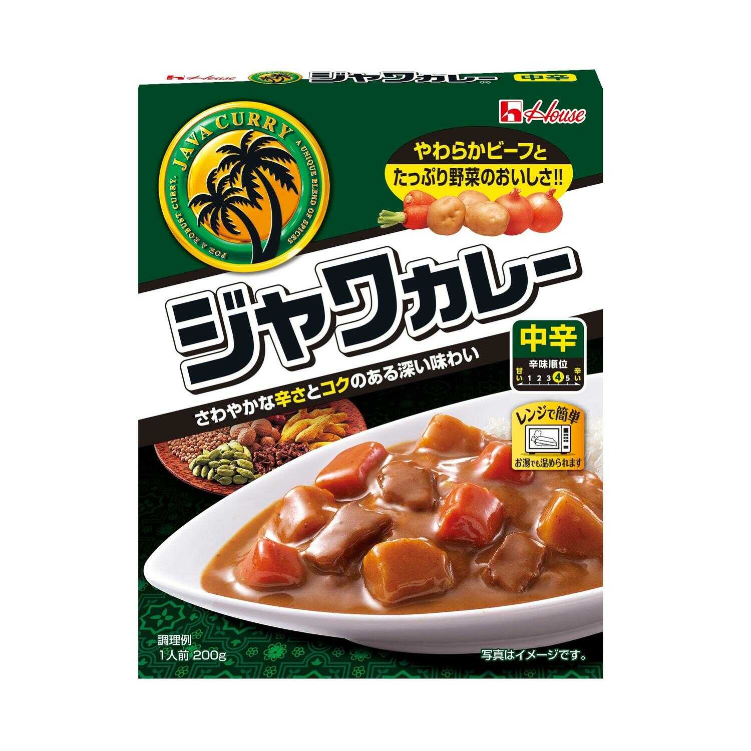 ◆ハウス レトルト ジャワカレー 中辛 200g   [10個セット]