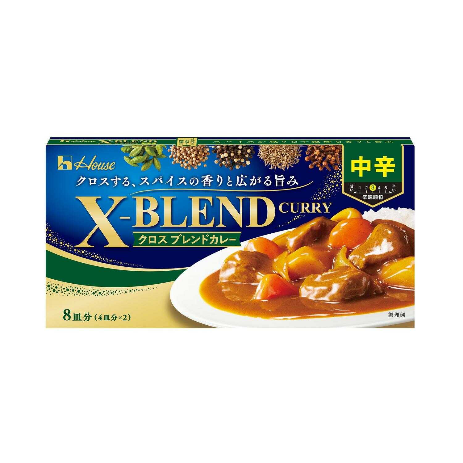 ◆ハウス クロスブレンドカレー 中辛 140g   [10個セット]