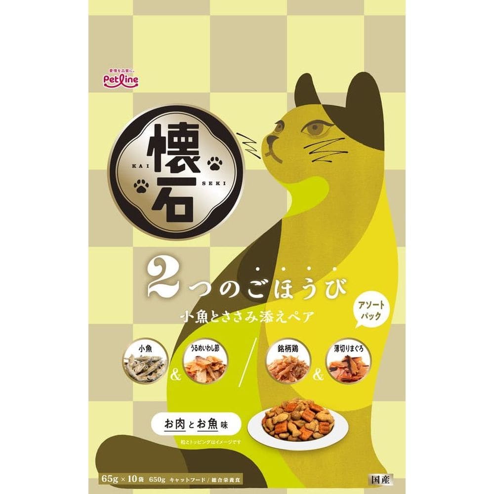 ペットライン株式会社　懐石　２つのごほうび　小魚とささみ添えペア ６５０ｇ