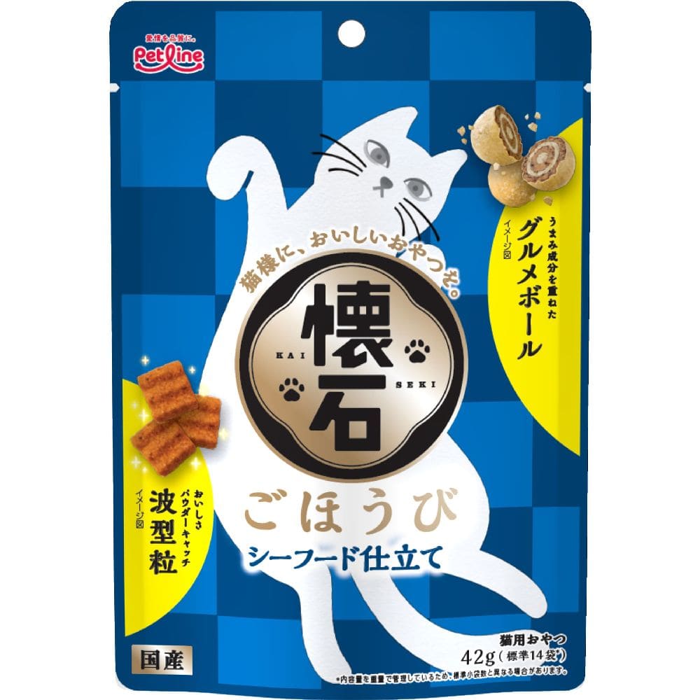 ペットライン 懐石ごほうびシーフード仕立て 42g