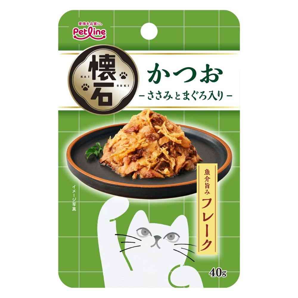 ペットライン 懐石 レトルト フレーク かつお-ささみとまぐろ入り-４０ｇ