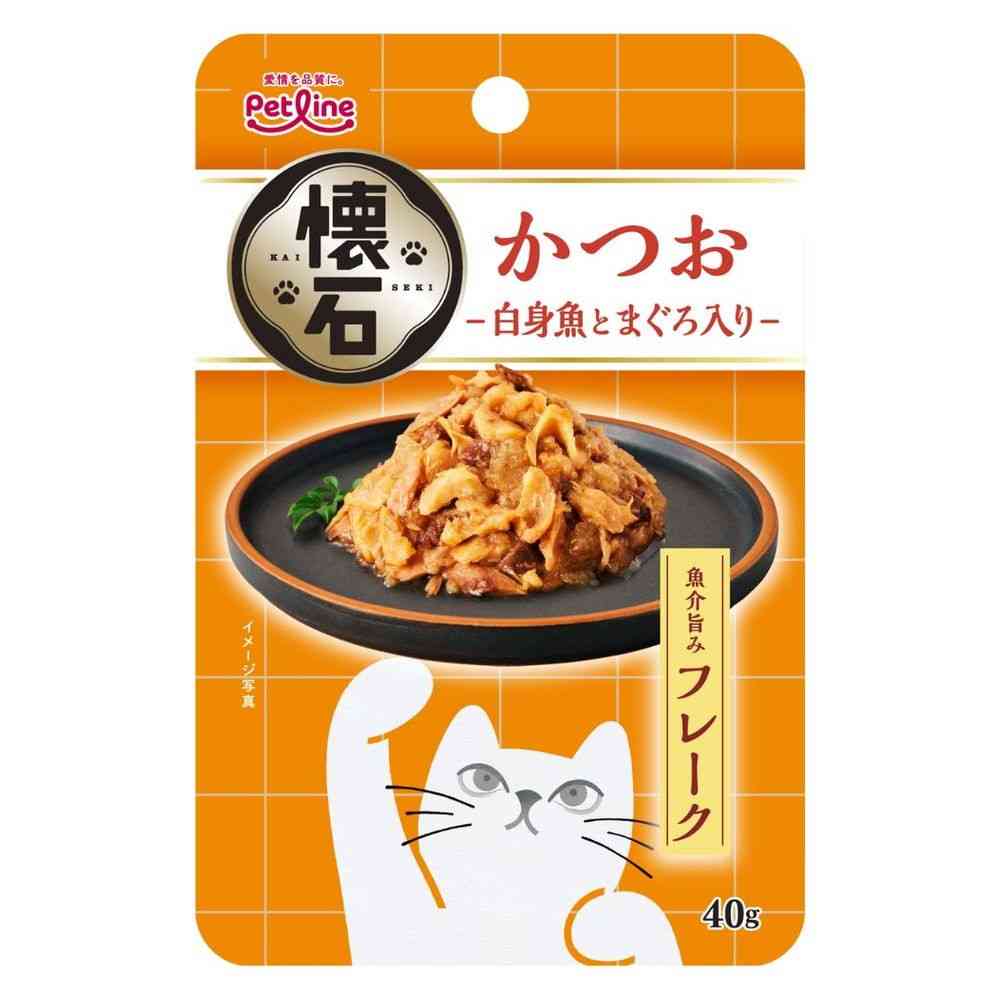 ペットライン 懐石 レトルト フレーク かつお-白身魚とまぐろ入り-４０ｇ
