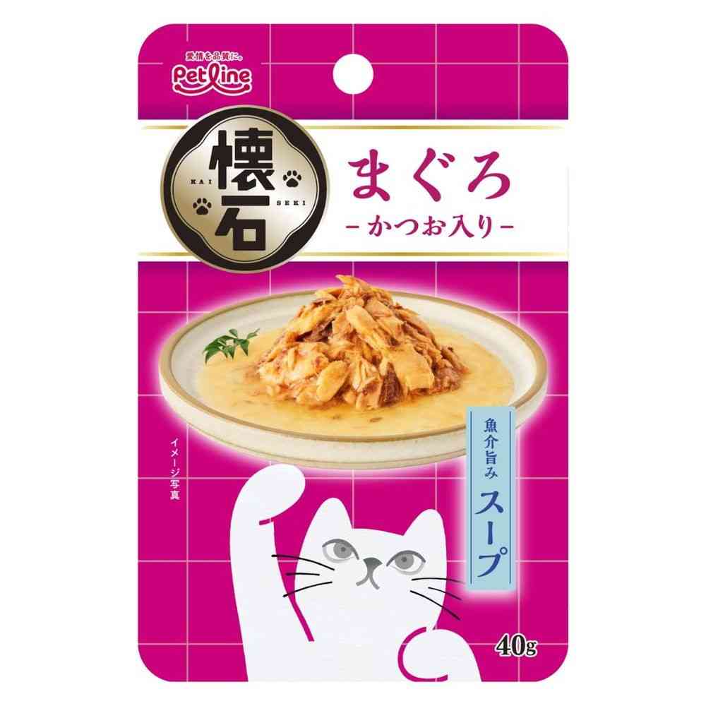 ペットライン 懐石 レトルト スープ まぐろ-かつお入り-４０ｇ