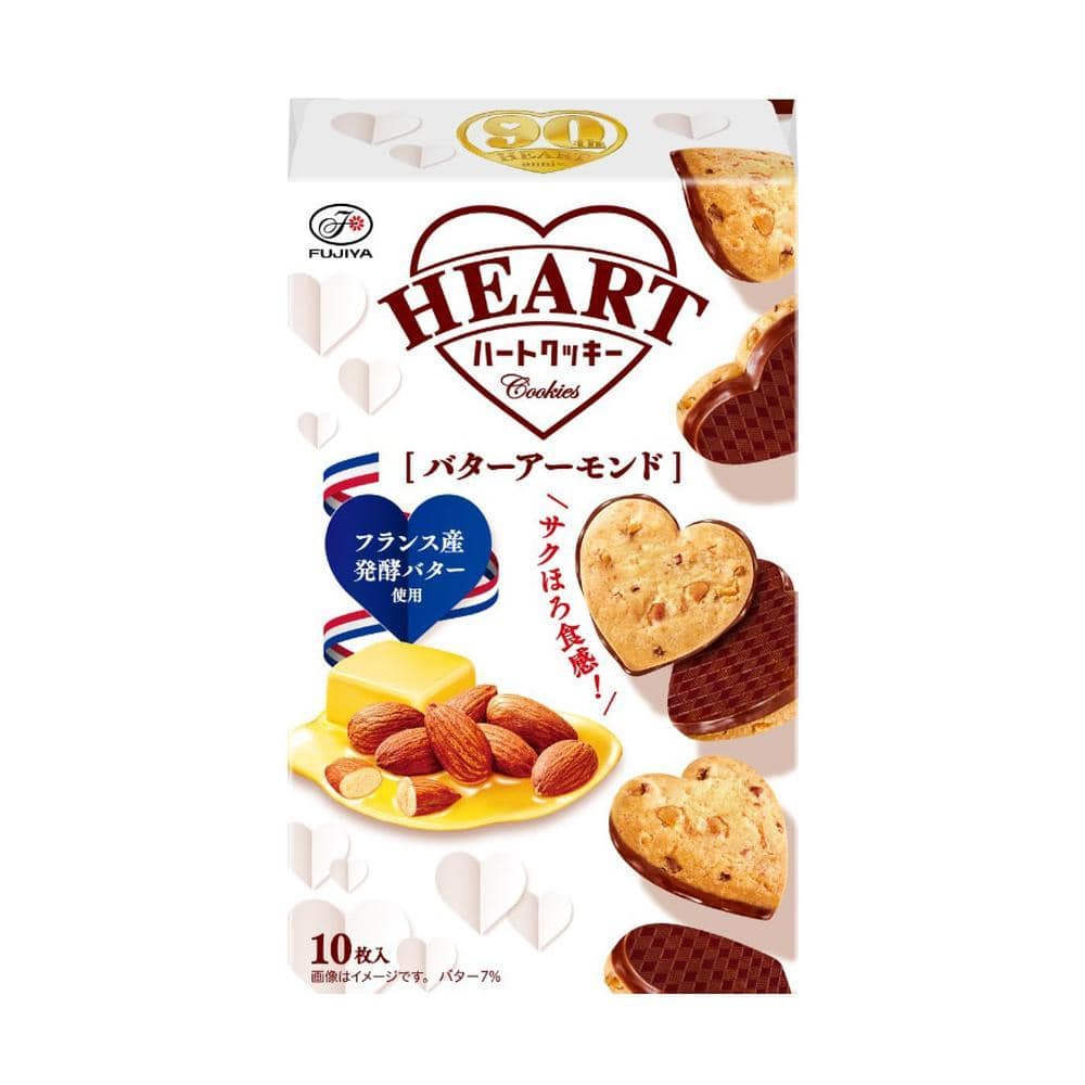 ◆不二家 ハートクッキー バターアーモンド 10枚 [5個セット]