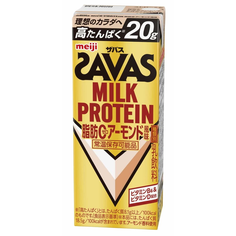 ◆明治 ザバス MILK PROTEIN 脂肪0 アーモンド風味 200ml [48個セット]