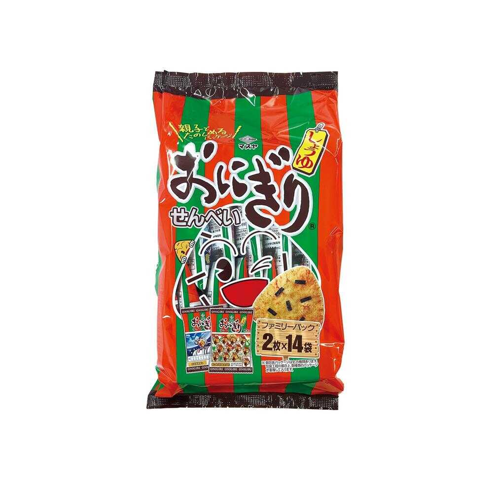 ◆マスヤ おにぎりせんべいファミリーパック 2枚×14袋   [14個セット]