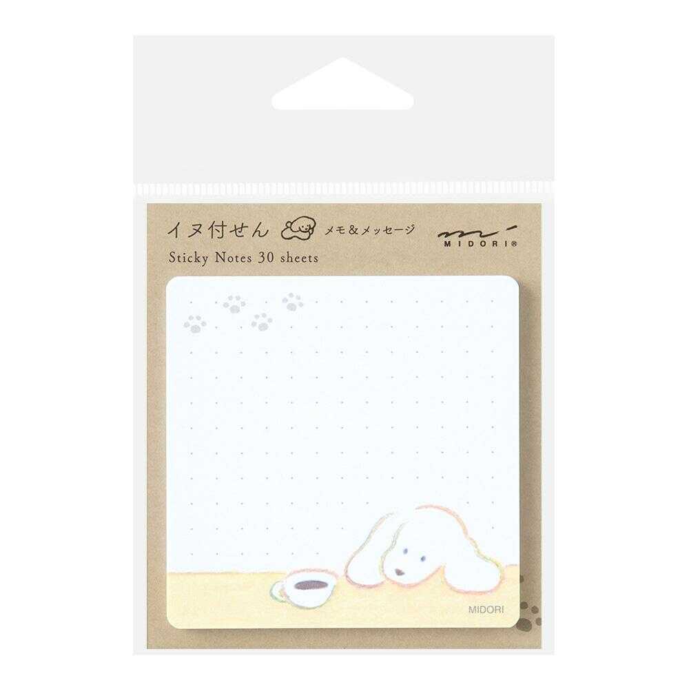 ミドリ 付せん紙 コーヒーとイヌ柄 30枚入
