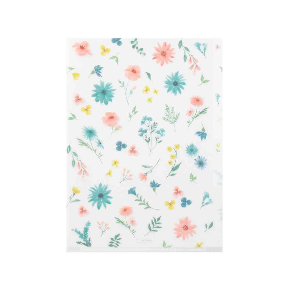 ミドリ 3ポケットクリアホルダー＜A5＞ 花柄B 1個