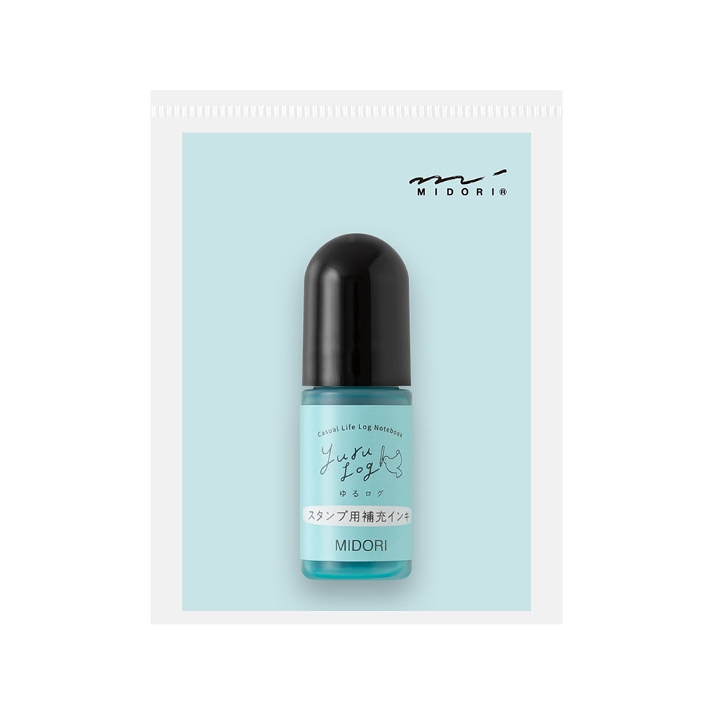 デザインフィル スタンプ 浸透印 ゆるログ 補充インキ 青 1個