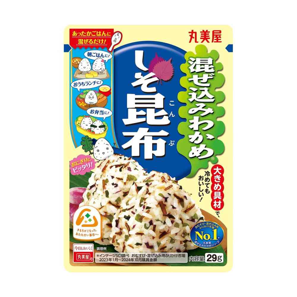 ◆丸美屋 混ぜ込みわかめ しそ昆布 29g【10個セット】