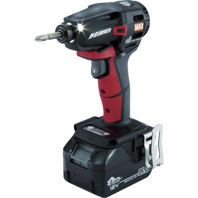 MAX 18V充電静音ドライバセット（アカ）5.0Ah 【直送品】 返品・キャンセル・他商品と同時購入は不可