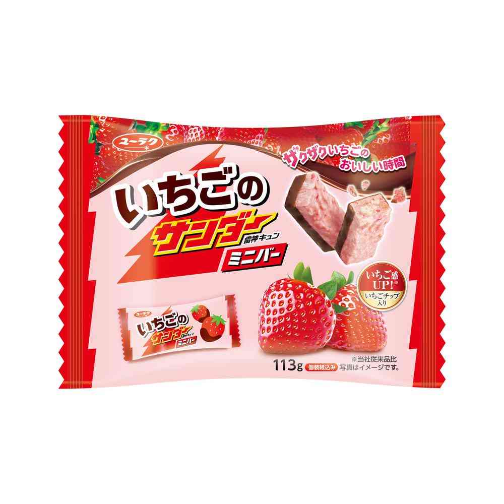 ◆有楽製菓 いちごのサンダー ミニバー 113g [12個セット]