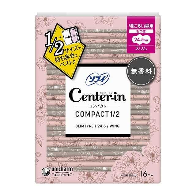 センターインコンパクト1／2無香料特に多い昼 16枚