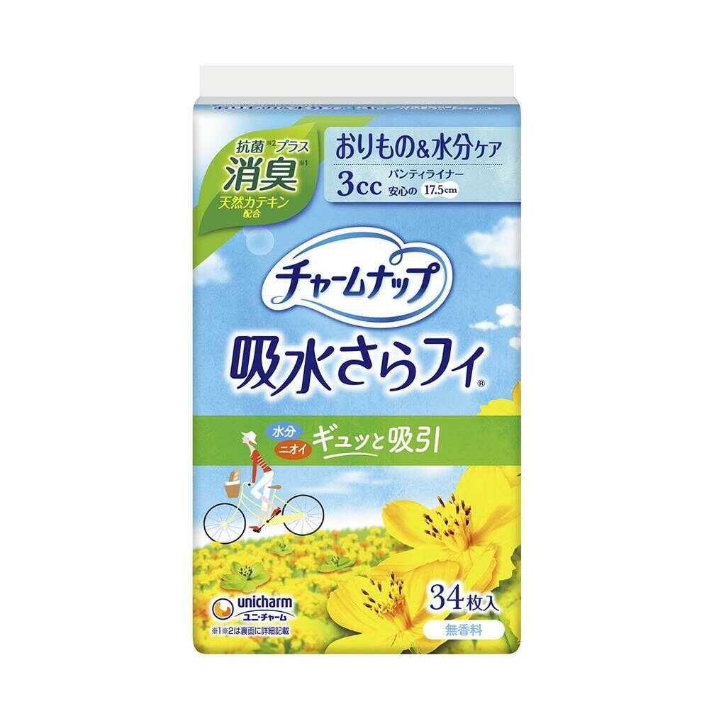 チャームナップ 吸水さらフィ パンティライナー消臭（3cc） 無香料 34枚