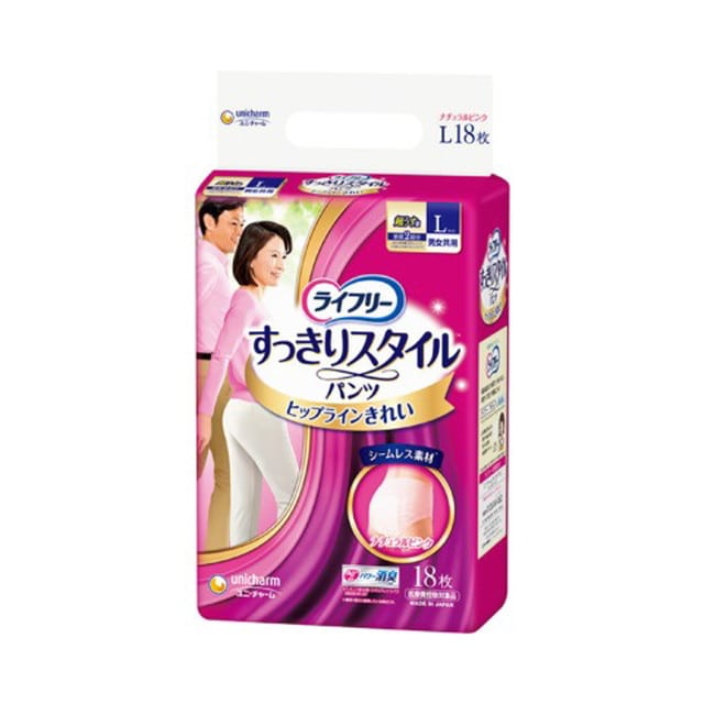 ライフリー すっきりスタイルパンツピンクL   18枚   [3個セット]