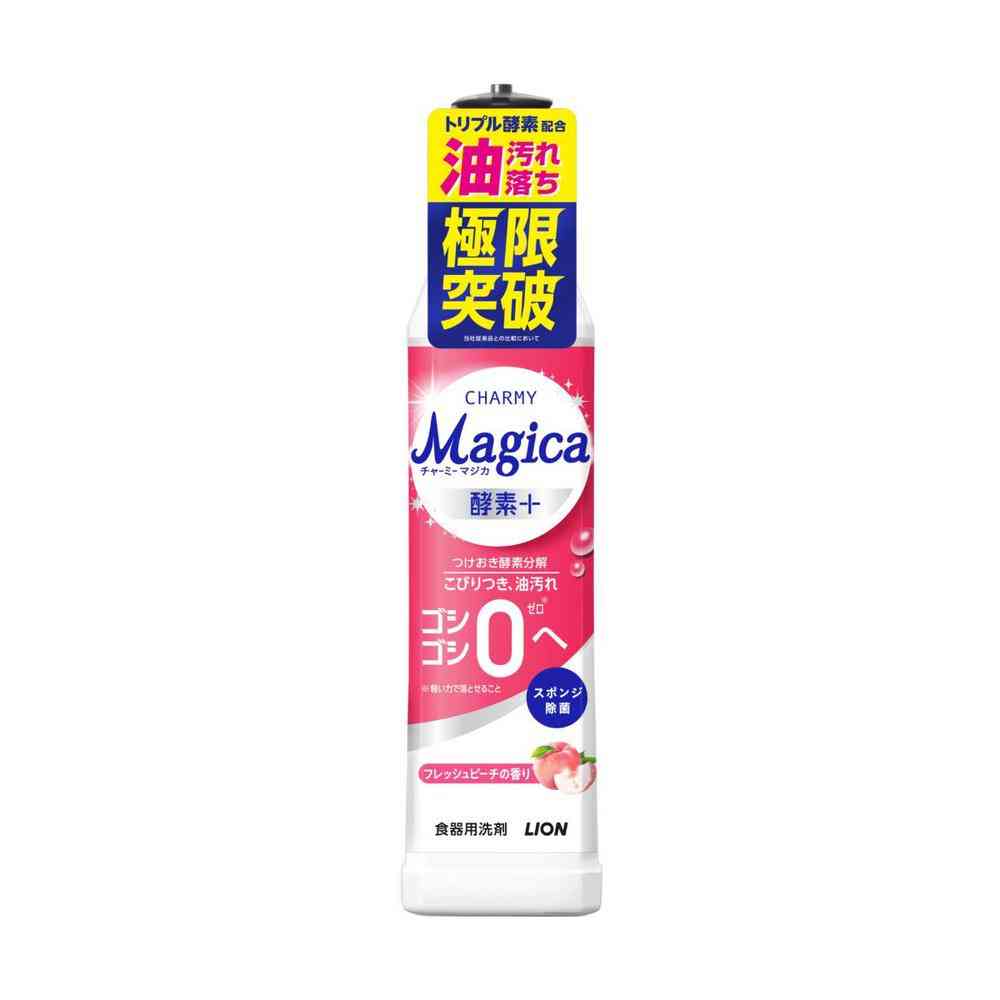 ライオン CHARMY Magica 酵素プラス ピーチの香り 本体 220ml   [24個セット]