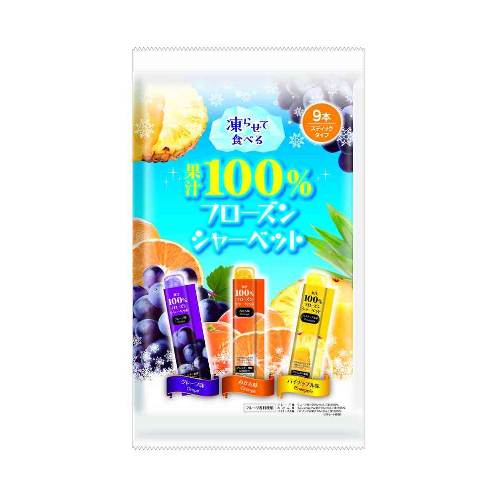 ◆リボン 果汁100％フローズンシャーベット 9本【16個セット】