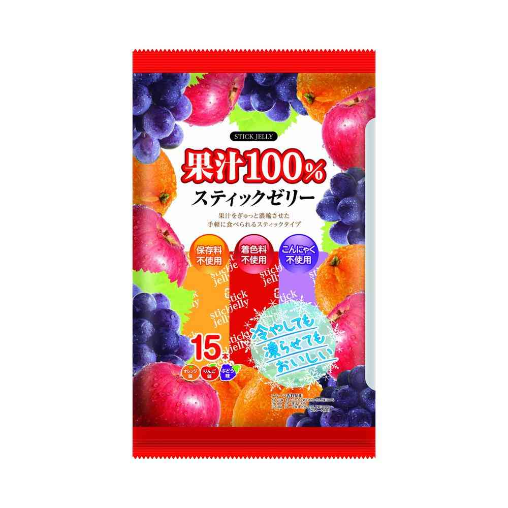 ◆リボン 果汁100％スティックゼリー 15本【12個セット】