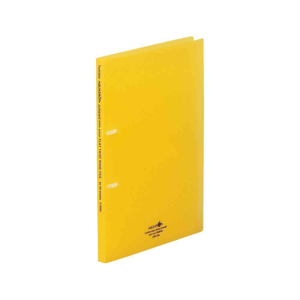 リヒトラブ  AQUA DROPs フラット・ツイストリングファイル A4 黄 1冊