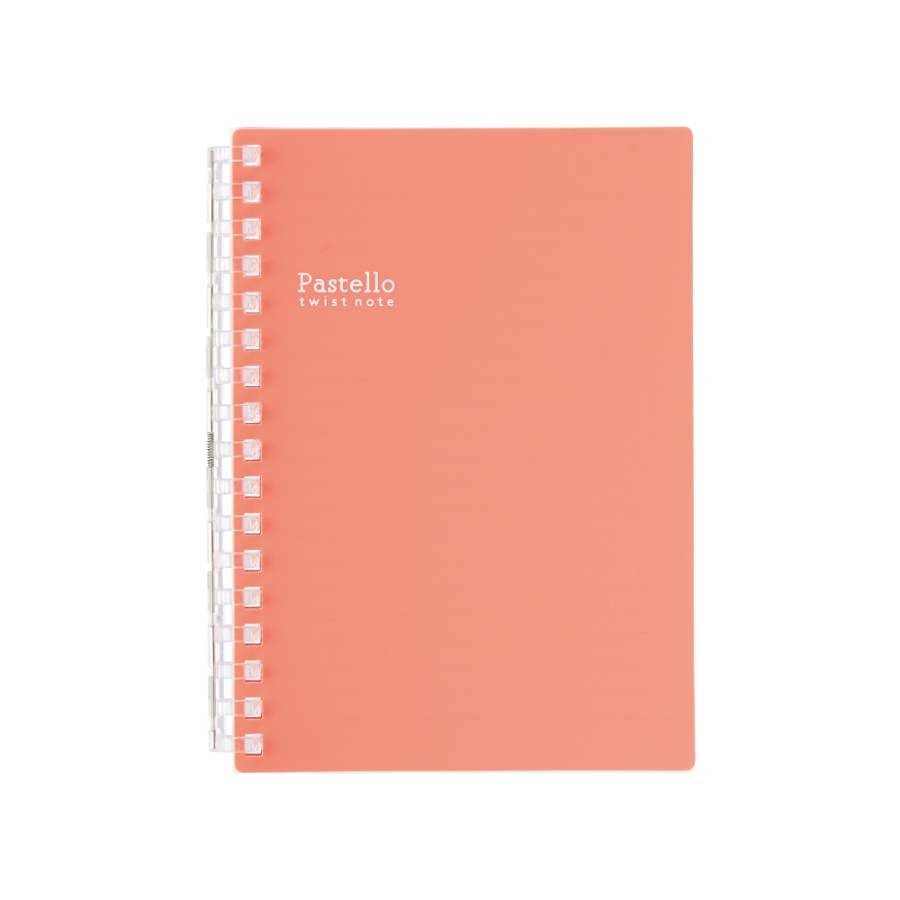 リヒト Pastello ツイストノート A6 レッド リーフ 30枚