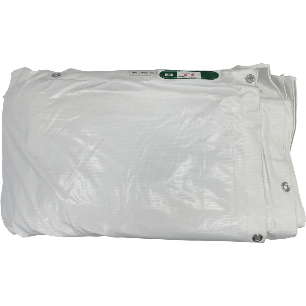 ユタカメイク 白防炎シート普及型 10.0m×10.0m メーカー直送 ▼返品・キャンセル不可[他商品との同時購入不可]