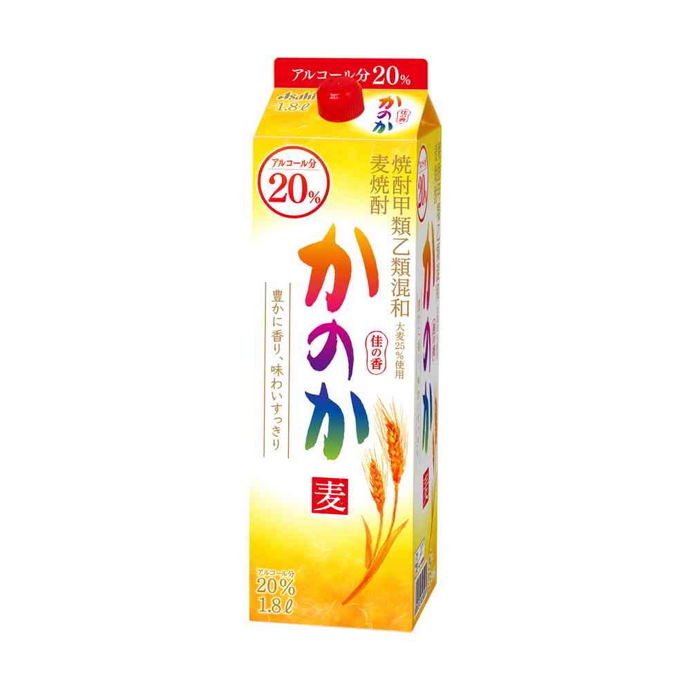 アサヒ 麦焼酎 かのか 20度 紙パック1800ml【12個セット】