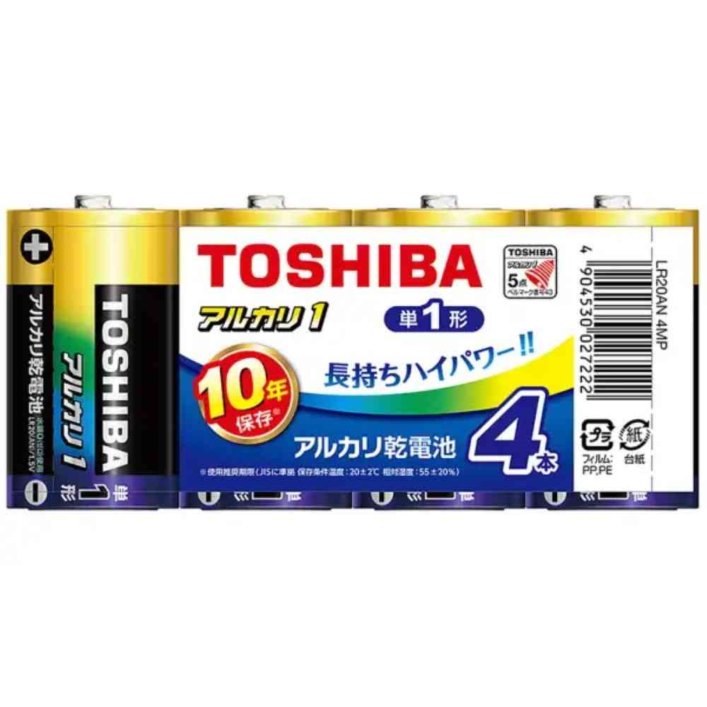トウシバ　ＴＯＳＨＩＢＡ　アルカリ１　単１形４Ｐ　LR20AN4MP