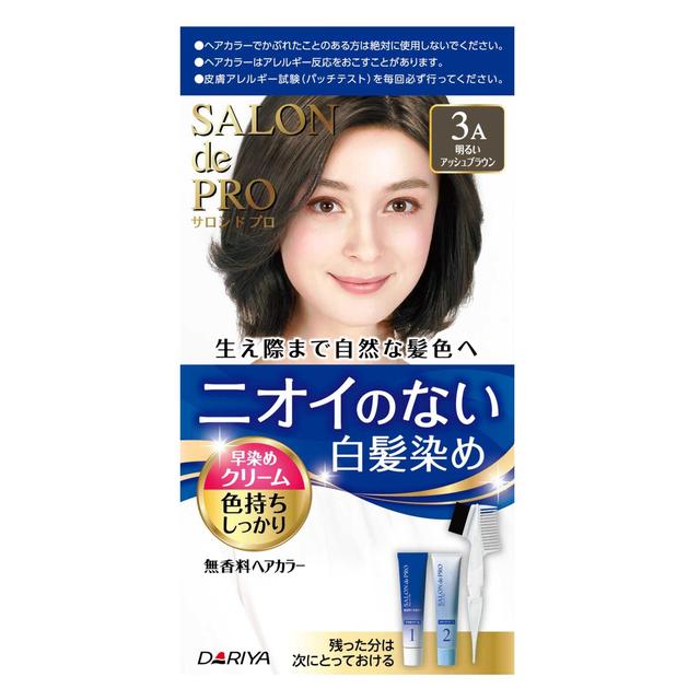 【医薬部外品】サロンドプロ 無香料ヘアカラー早染めクリーム（白髪用）3A 明るいアッシュブラウン