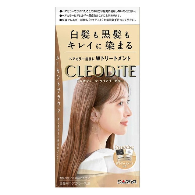 【医薬部外品】ダリヤ クレオディーテ クリアリーカラー（白髪用） ルーセントブラウン 1剤72g・2剤72ml・プレトリートメント20ml・アフタートリートメント20g