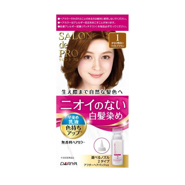 【医薬部外品】ダリヤ サロンドプロ 無香料ヘアカラー 早染め乳液（白髪用）1＜かなり明るいライトブラウン＞