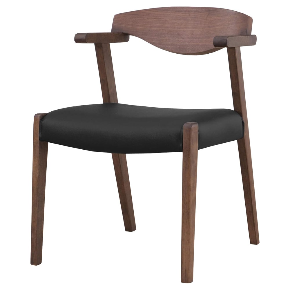 ダイニングチェア Moana セミアーム WAL/BK 【直送品】 返品・キャンセル・他商品と同時購入は不可