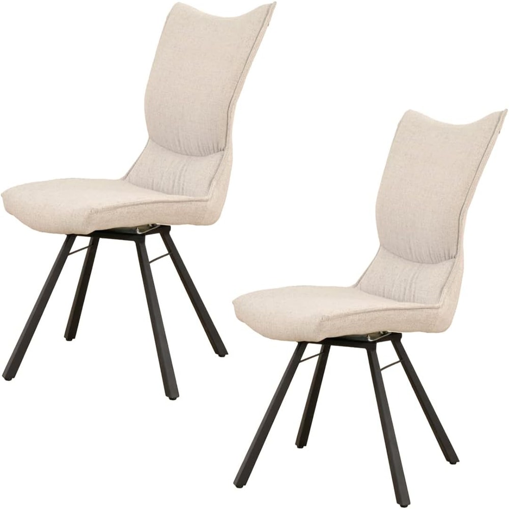 ダイニングチェア Poare 回転式 アイボリー 2脚　メーカー直送▼返品・キャンセル不可【他商品との同時購入不可】