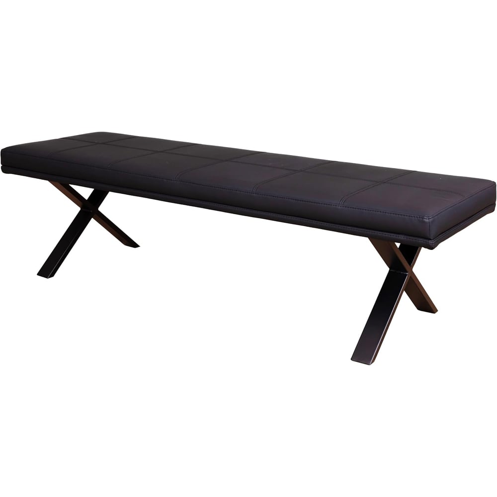 ダイニングベンチ Brescia PVC 背無 ブラック　メーカー直送　▼返品・キャンセル不可【他商品との同時購入不可】