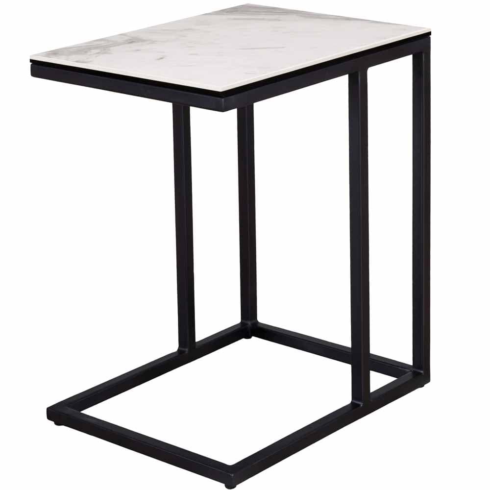 サイドテーブル Granada セラミックホワイトクォーツ メーカー直送▼返品・キャンセル不可【他商品との同時購入不可】