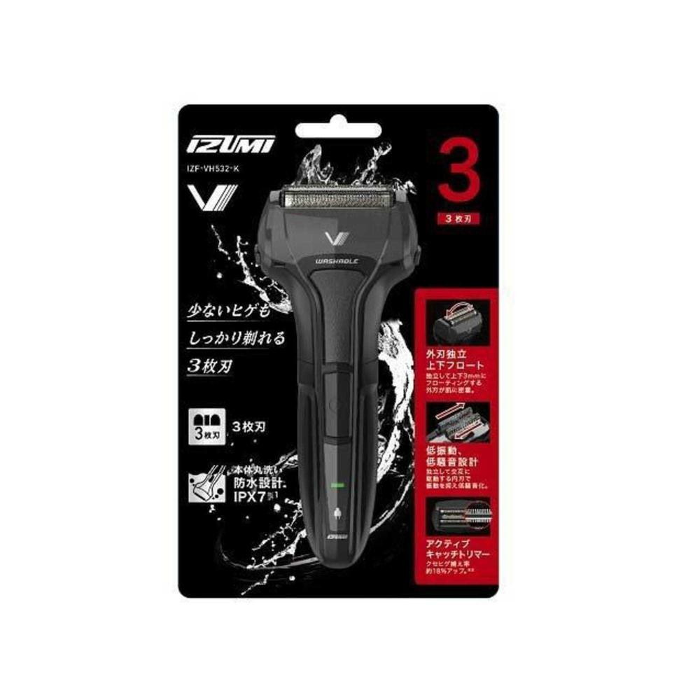 マクセル 往復式シェーバー 3枚刃 USB充電式 本体丸洗い ブラック IZF‐VH532‐K 1台
