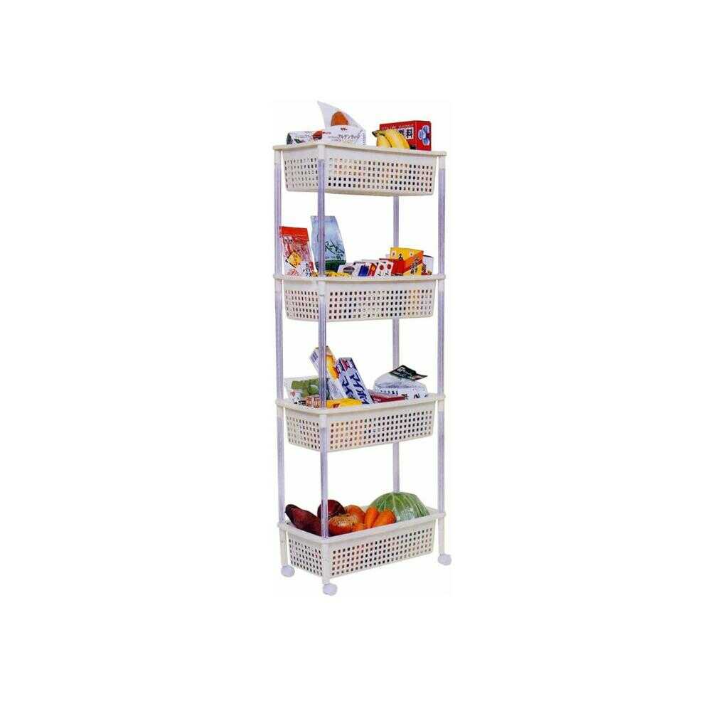 平和工業 バスケットワゴンスリム4段 1個