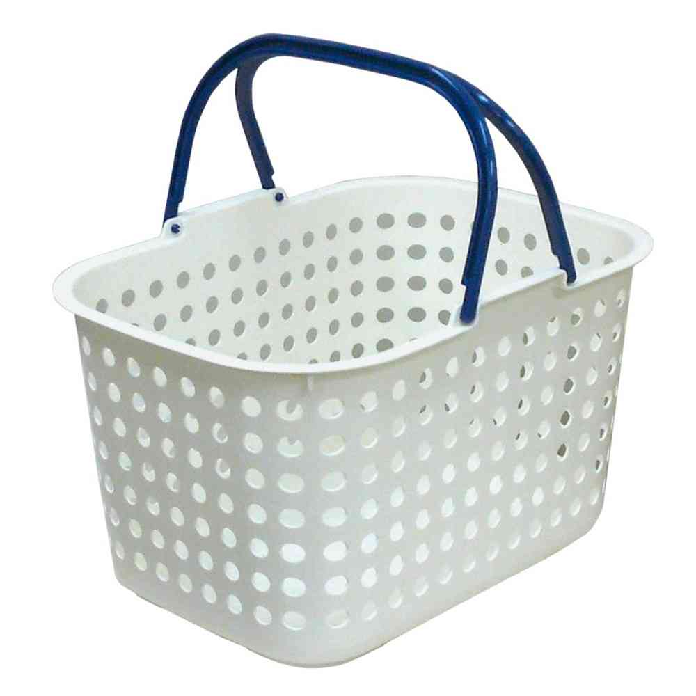 平和工業 ドットバスケット浅型 ホワイト